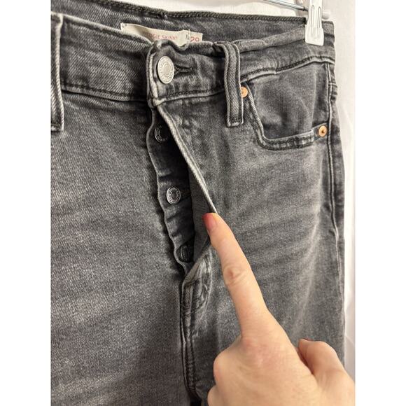 Levi's Wedgie Skinny Jeans Women's 29 Faded Black Baddie Rockabilly 90's Y2K - Picture 2 of 6